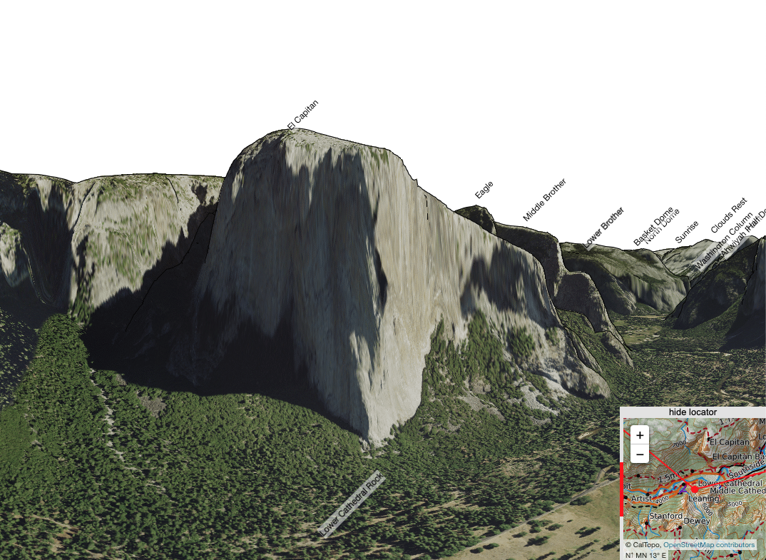 3d view of rock known as El Capitan